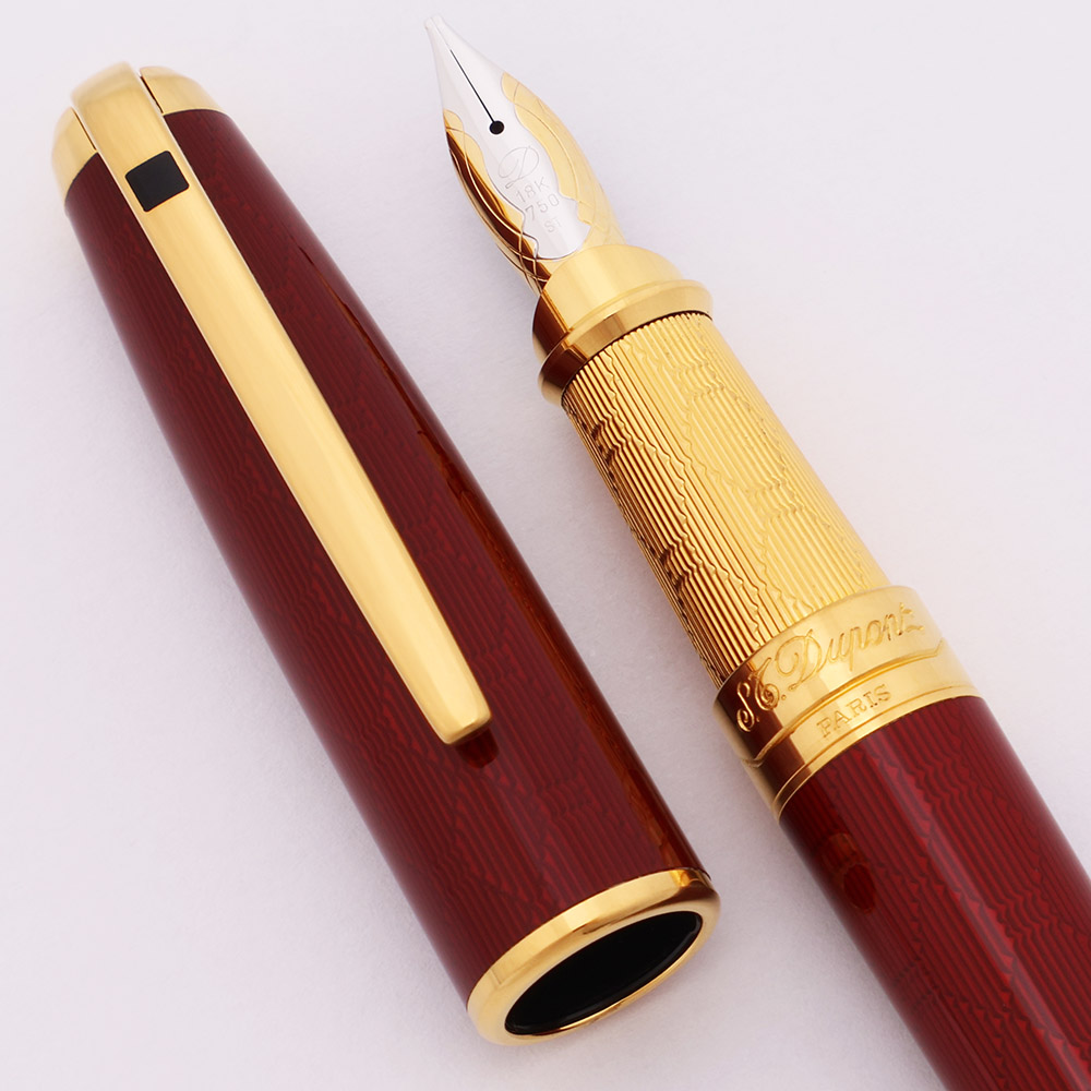 ST Dupont Olympio Fountain Pen - Large/Standard, Grenat Guirlande